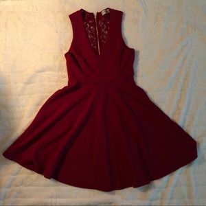 Red Dress with Lace Back